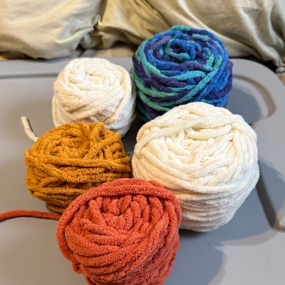 Cozy Yarn Bundle - Cream, Blue, Orange, and Gold